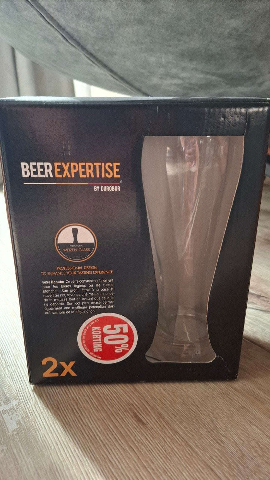 2x Durobor Beer Expertise Weizenglas - Nieuw in doos, Nieuw, Ophalen of Verzenden, Overige merken, Glas