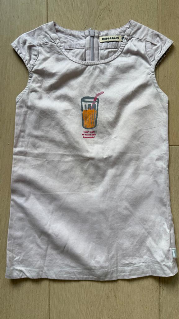 Imps & Elfs Jurk met Lemonade Print - Maat 104, Ophalen of Verzenden, Gebruikt, Meisje, Jurk of Rok