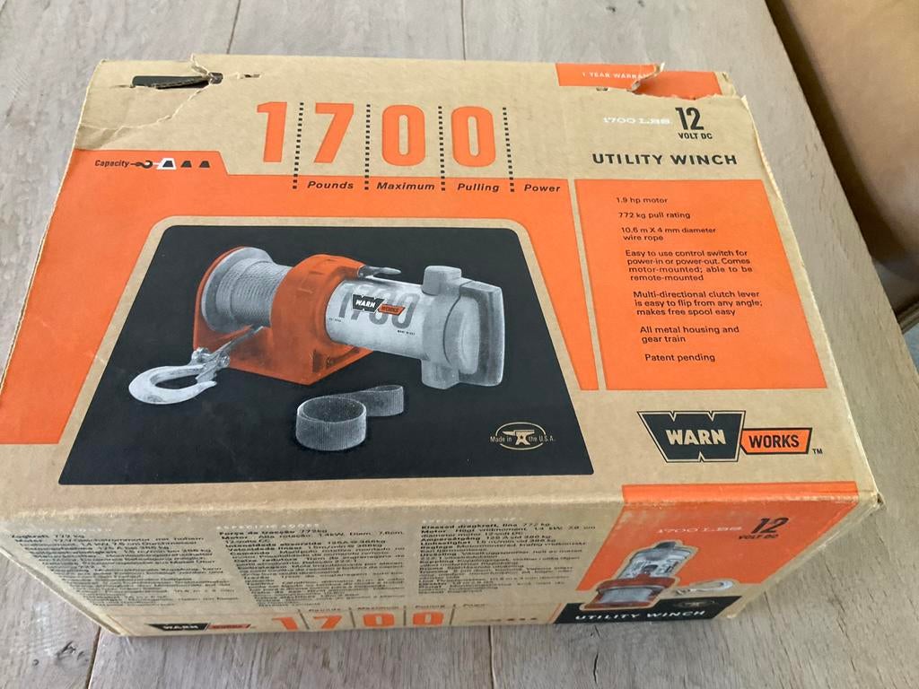 Lier, Warn Works 1700 LBS 12 Volt DC Utility Lier, Ophalen of Verzenden, Nieuw, Elektrisch