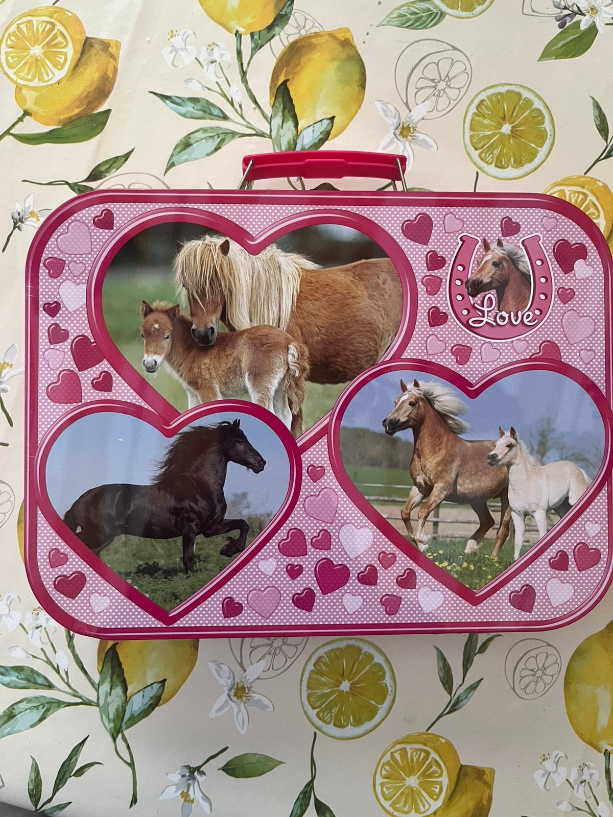 Koffertje met paardenpuzzels, Ophalen of Verzenden, Minder dan 500 stukjes, Zo goed als nieuw