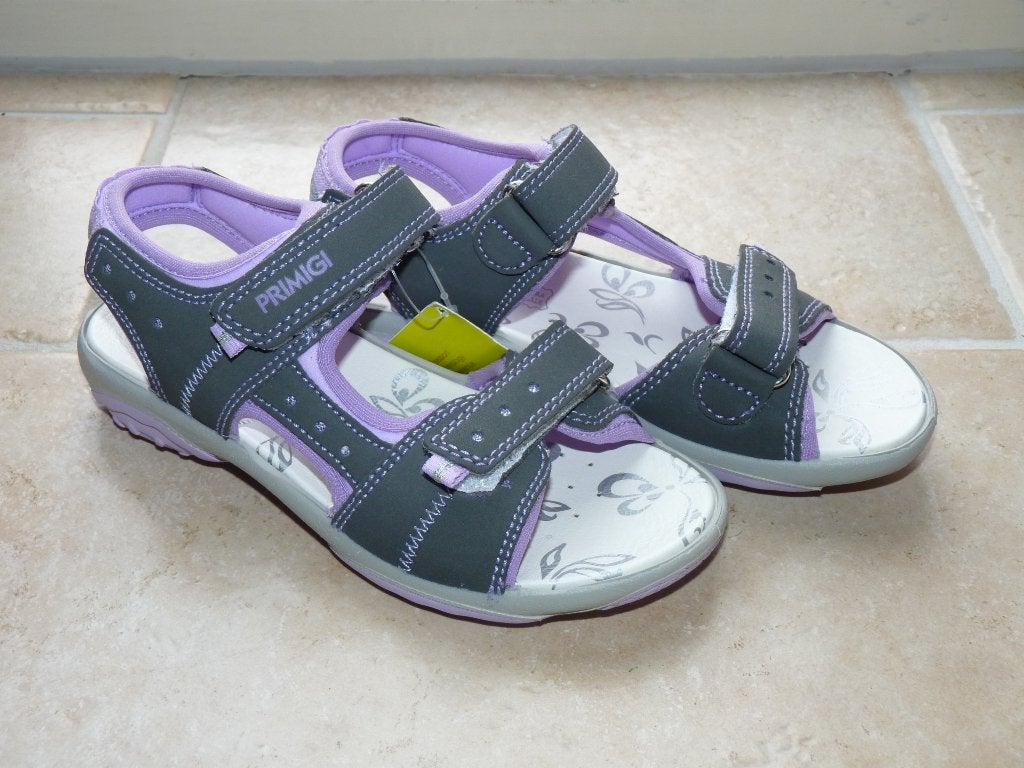 Primigi meisjes sandalen grijs-lila klittenband 32 NIEUW!, Meisje, Overige typen, Primigi, Nieuw