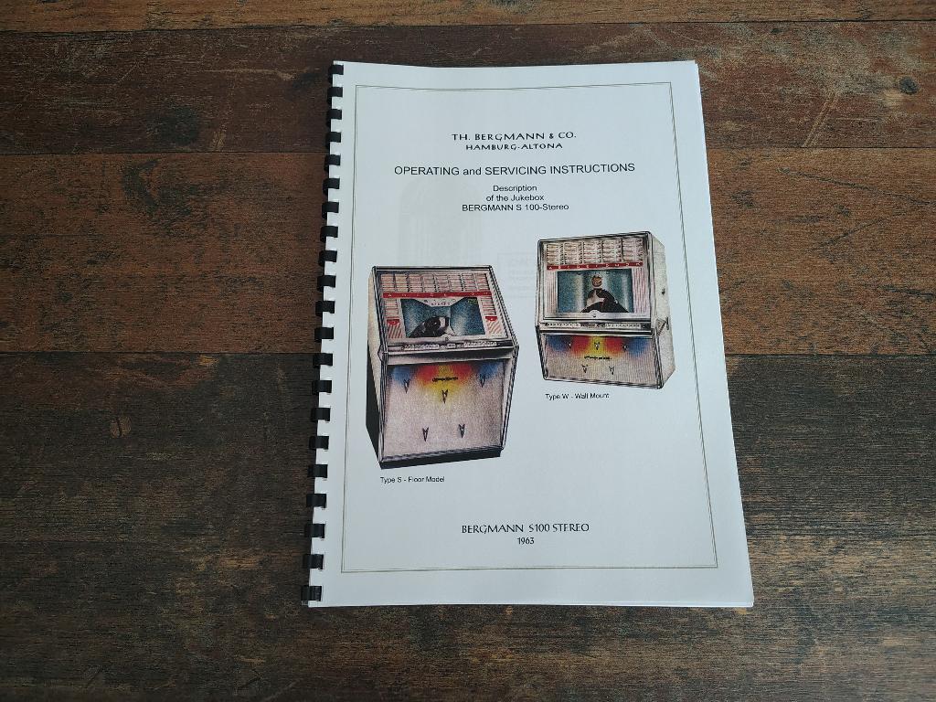 Service Manual: Bergmann S100 (1963) jukebox Nieuw !!, Verzenden, Nieuw, 1950 tot 1960, Seeburg