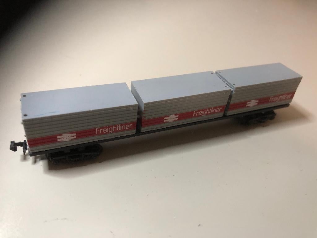 Lima containerdrager "Freightliner" nette staat 1/2, Gelijkstroom, Wagon, Ophalen of Verzenden, Zo goed als nieuw