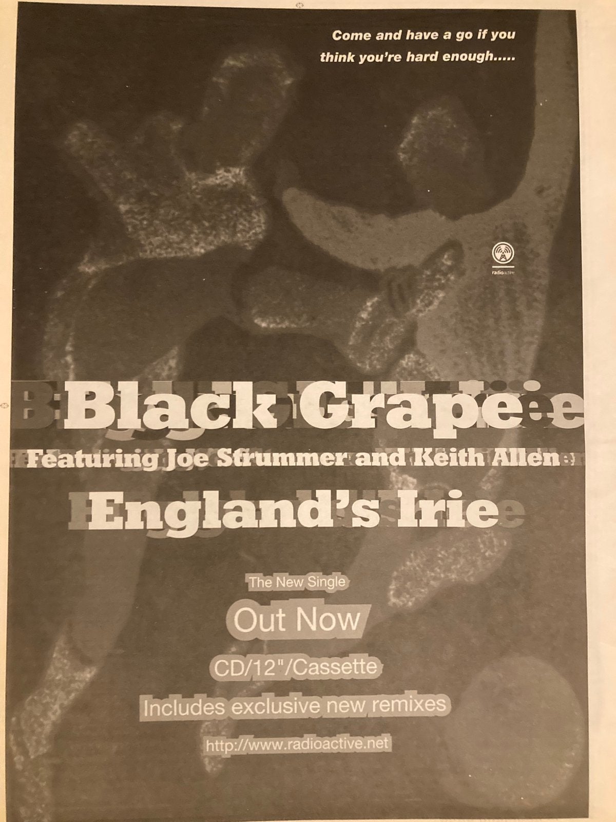 BLACK GRAPE England’s Irie A3 advertentie Joe Strummer, Ophalen of Verzenden