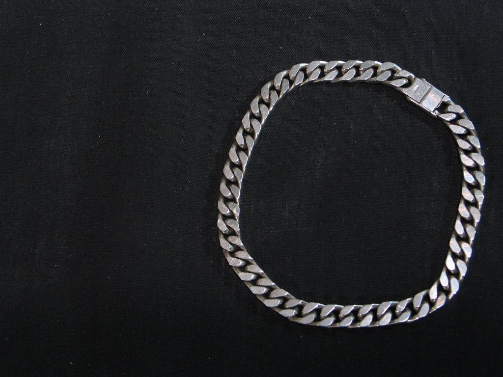 Heren armband mooie schakel, antiek zilver. 2183, Ophalen of Verzenden, Zilver