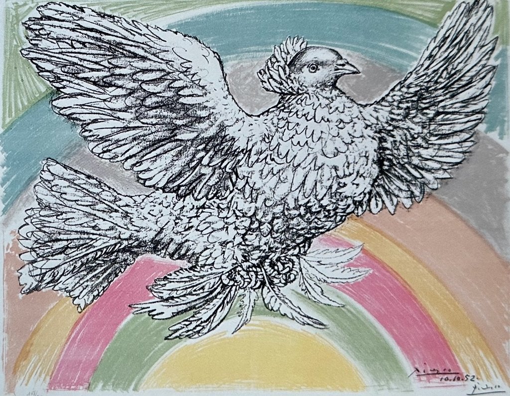 00370a  PABLO PICASSO ~Vliegende duif in de regenboog (1952), Verzenden, 1980 tot heden, Ongelopen, Overige thema's
