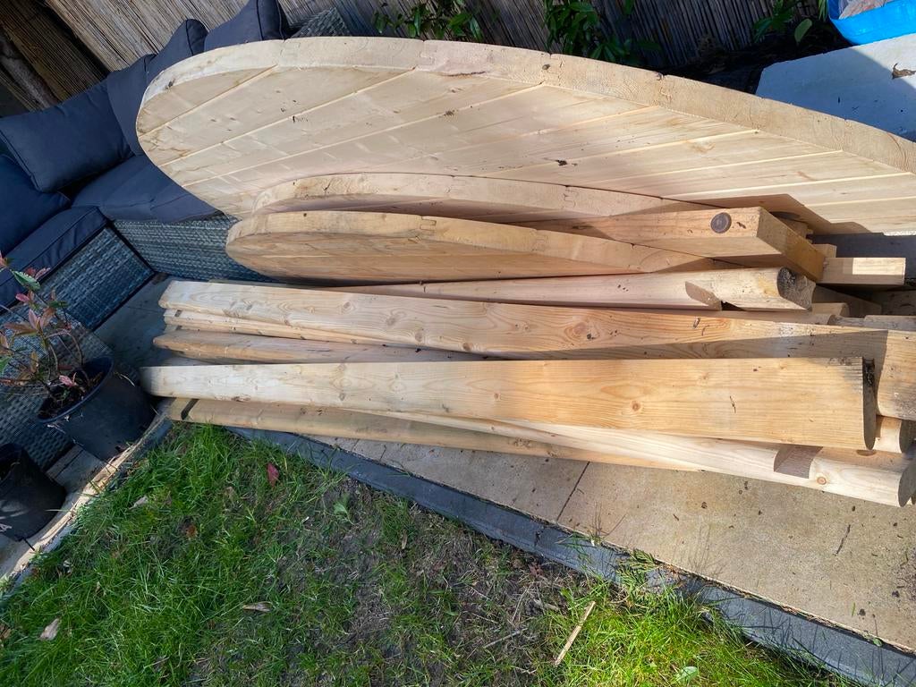 Vuren planken en semi-tafels, Ophalen, Zo goed als nieuw, 200 tot 250 cm, Plank