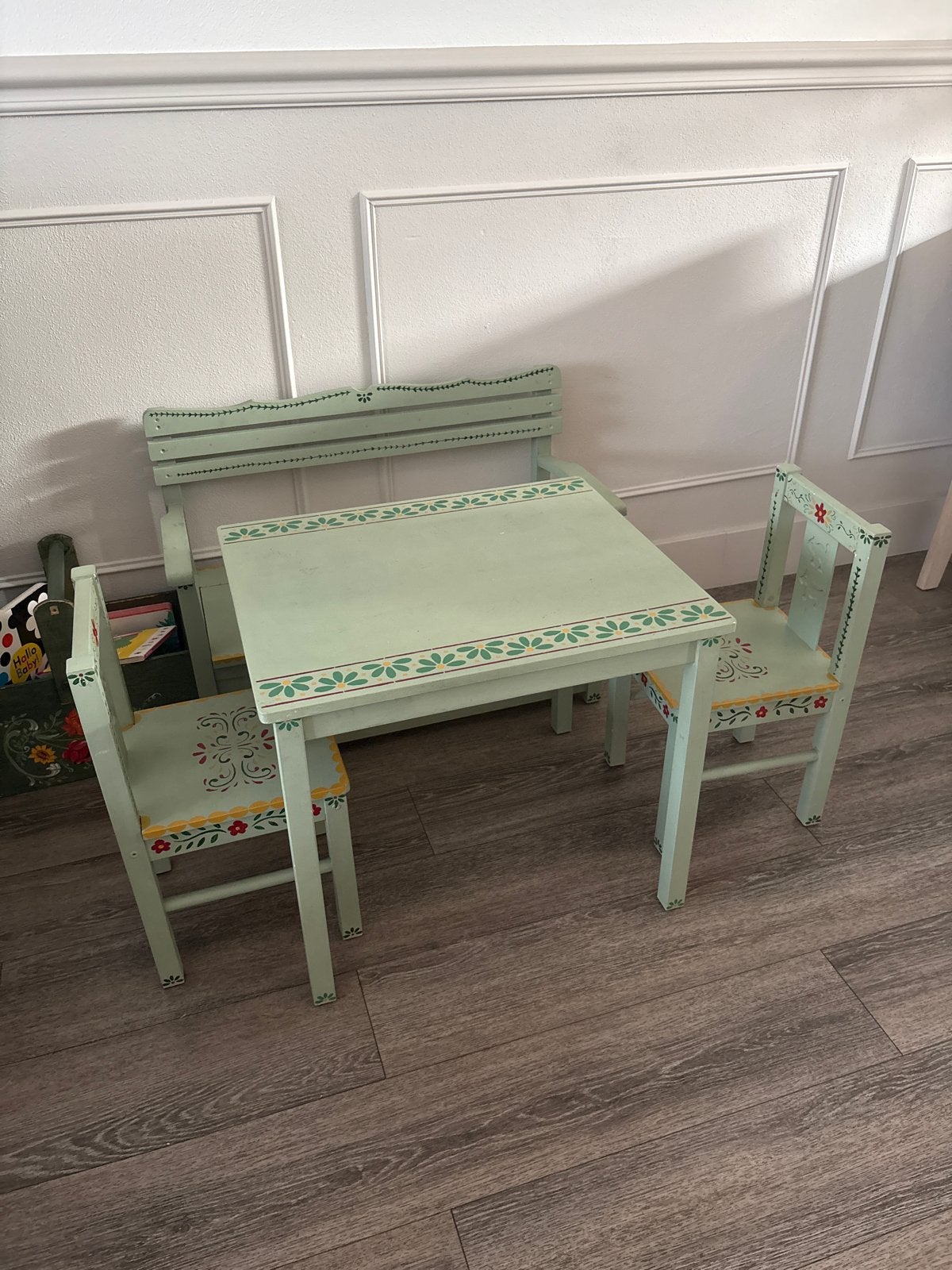 Leuke kinderzitgroep: tafel, 2 stoelen (excl bankje!), Ophalen, Gebruikt, Tafel(s) en Stoel(en)