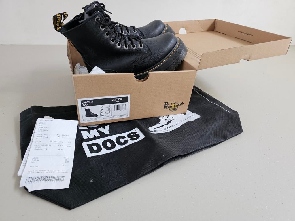 Dr. Martens, Jadon 3, maat 38, Zwart, Ophalen of Verzenden, Dr. Martens, Zo goed als nieuw