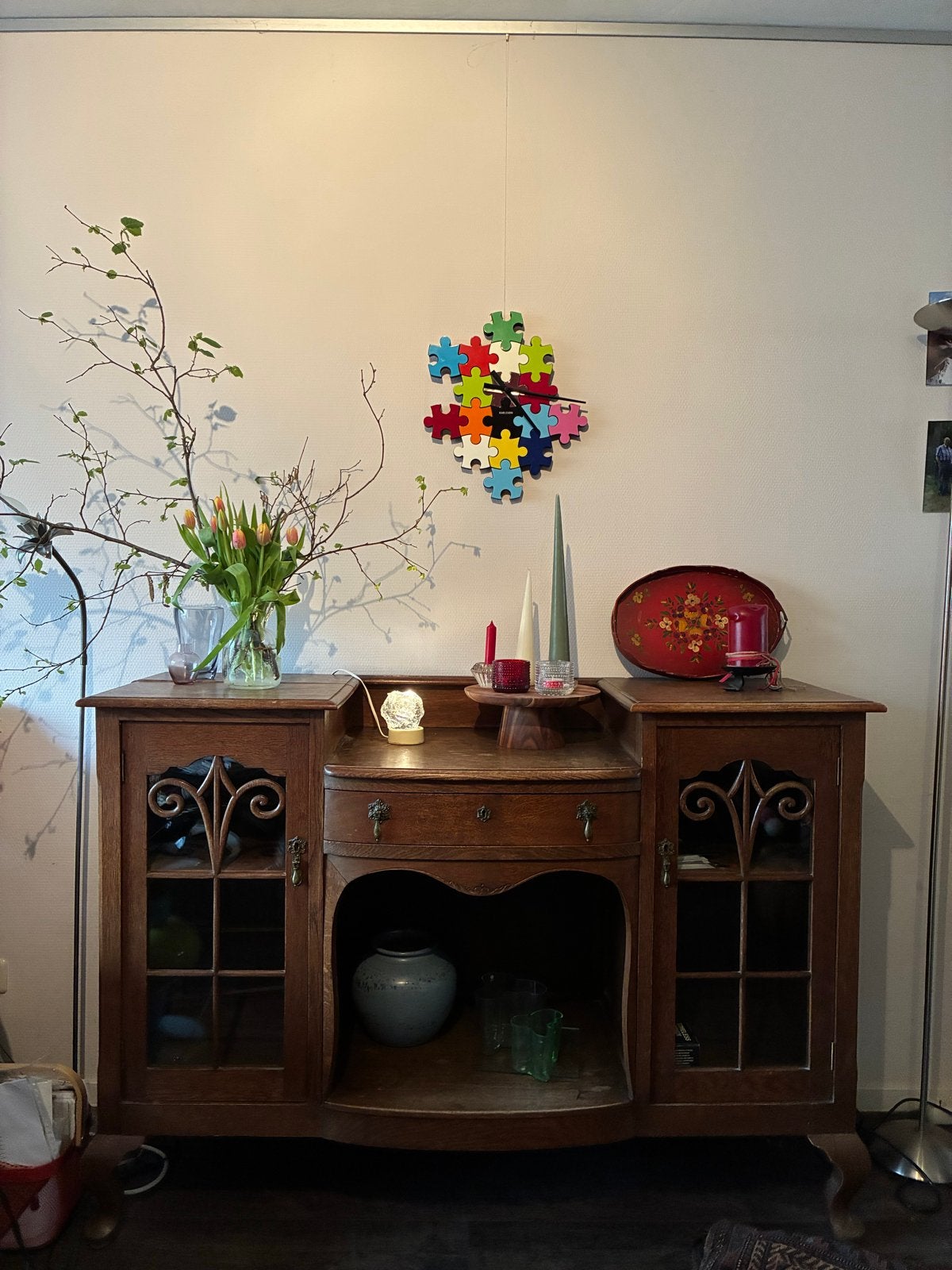 Antiek Jugendstil Dressoir - Eikenhout met sierlijke details, Ophalen