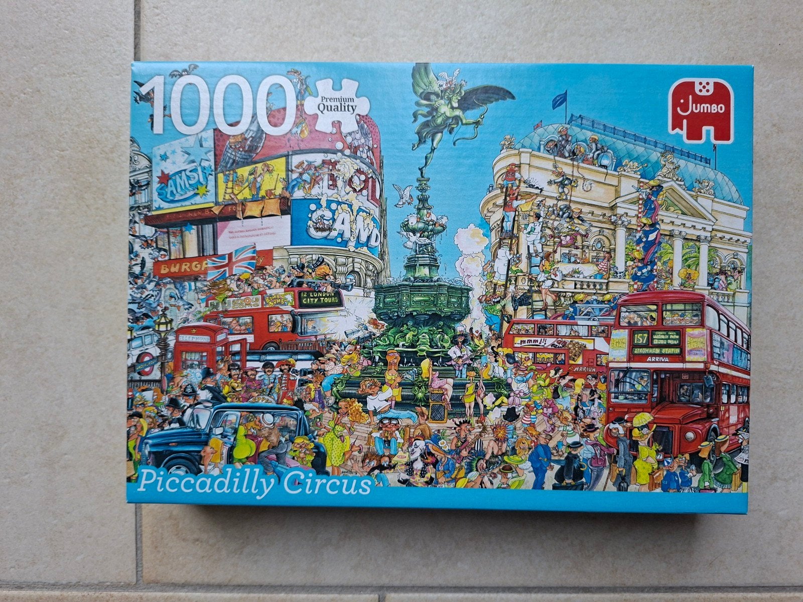 Piccadilly circus puzzel Jumbo, Ophalen of Verzenden, 500 t/m 1500 stukjes, Zo goed als nieuw, Legpuzzel