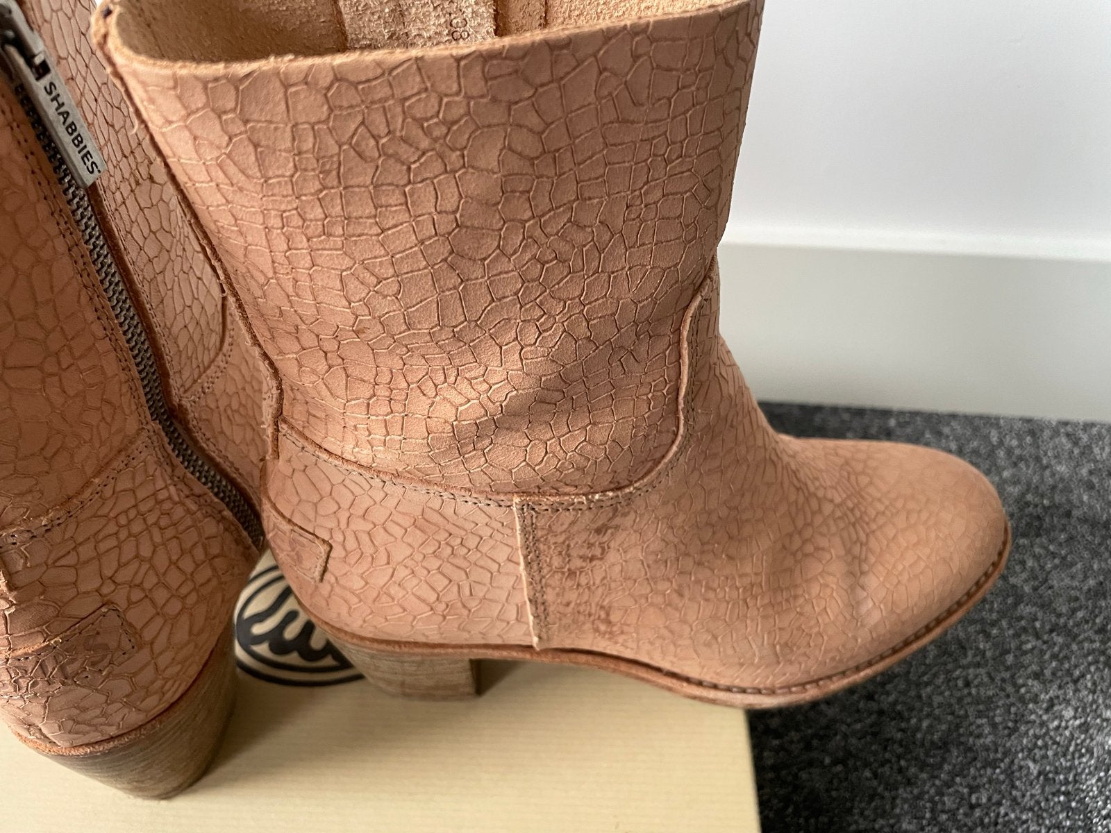 Shabbies Amsterdam leren enkellaarzen - Zo goed als nieuw, Kleding | Dames, Ophalen of Verzenden, Zo goed als nieuw, Bruin, Lage of Enkellaarzen