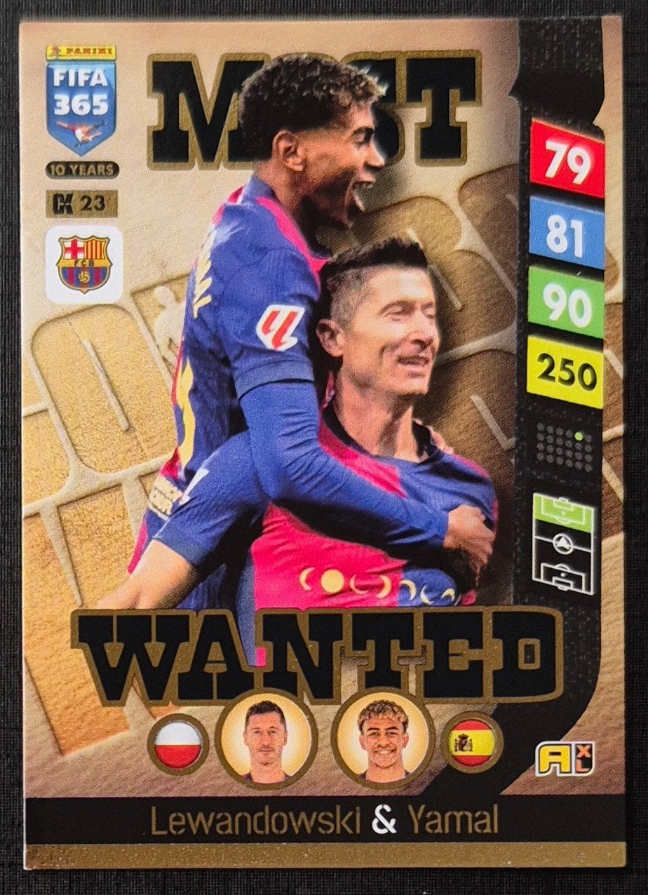 Panini Most Wanted Yamal & Lewandowski - FC Barcelona 24/25, Ophalen of Verzenden, Zo goed als nieuw, Buitenlandse clubs, Poster, Plaatje of Sticker