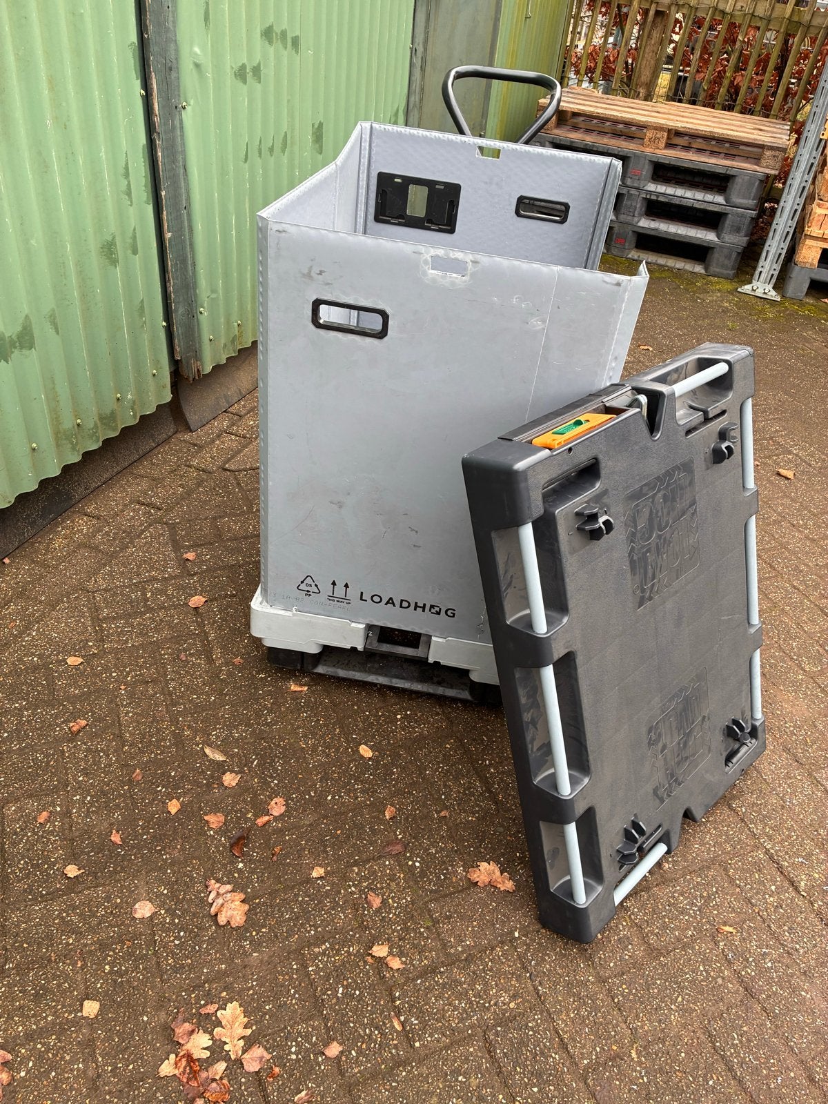 Opvouwbare verrijdbare pallet met handvat en spanbanden, Ophalen, 100 cm of meer, 60 cm of meer, Overige typen