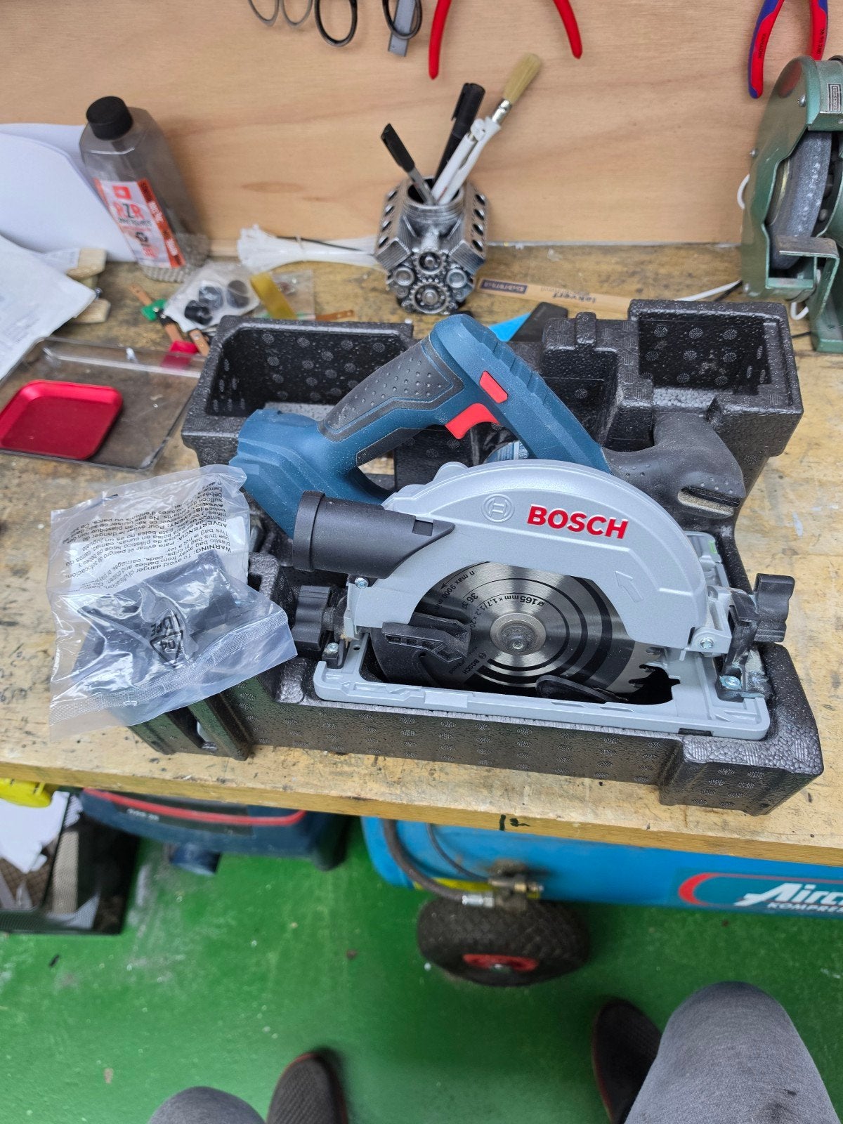 Accu Cirkelzaag Bosch professional 18V-57-G, Cirkelzaag, Bosch Professional, Ophalen of Verzenden, Zo goed als nieuw