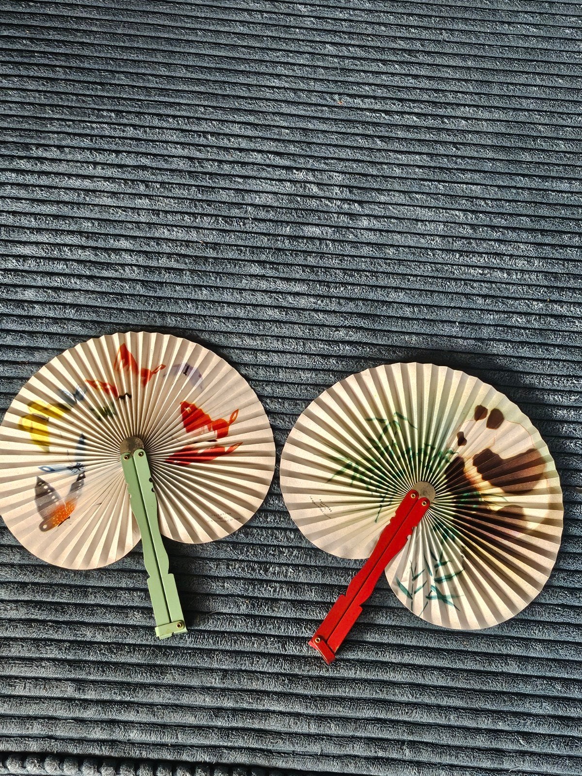 Vintage papieren vouwwaaiers jaren '60/'70 - Oosters design, Ophalen of Verzenden
