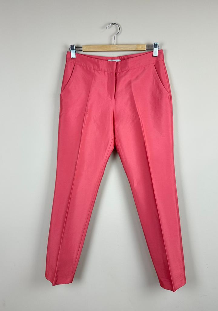 Stefanel pink rose trousers pants broek straight chino 40/S, Ophalen of Verzenden, Zo goed als nieuw, Roze, Maat 36 (S)