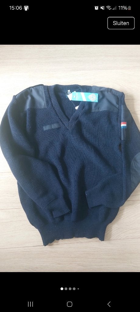 Originele Defensie Commando Trui V-Hals (Donkerblauw) maat 5, Maat 52/54 (L), Blauw, Nieuw, Ophalen of Verzenden