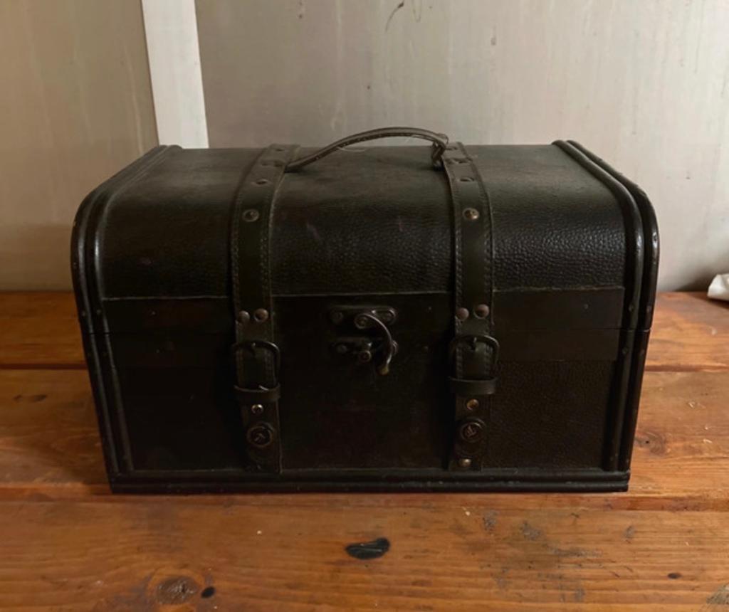 Vintage Leren Kist/Koffer van Kailidapiye, Ophalen of Verzenden