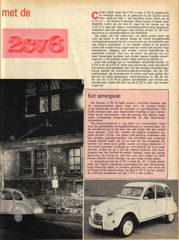 Autokampioen test Citroen 2CV6 November 1971, Ophalen of Verzenden, Gelezen, Citroën