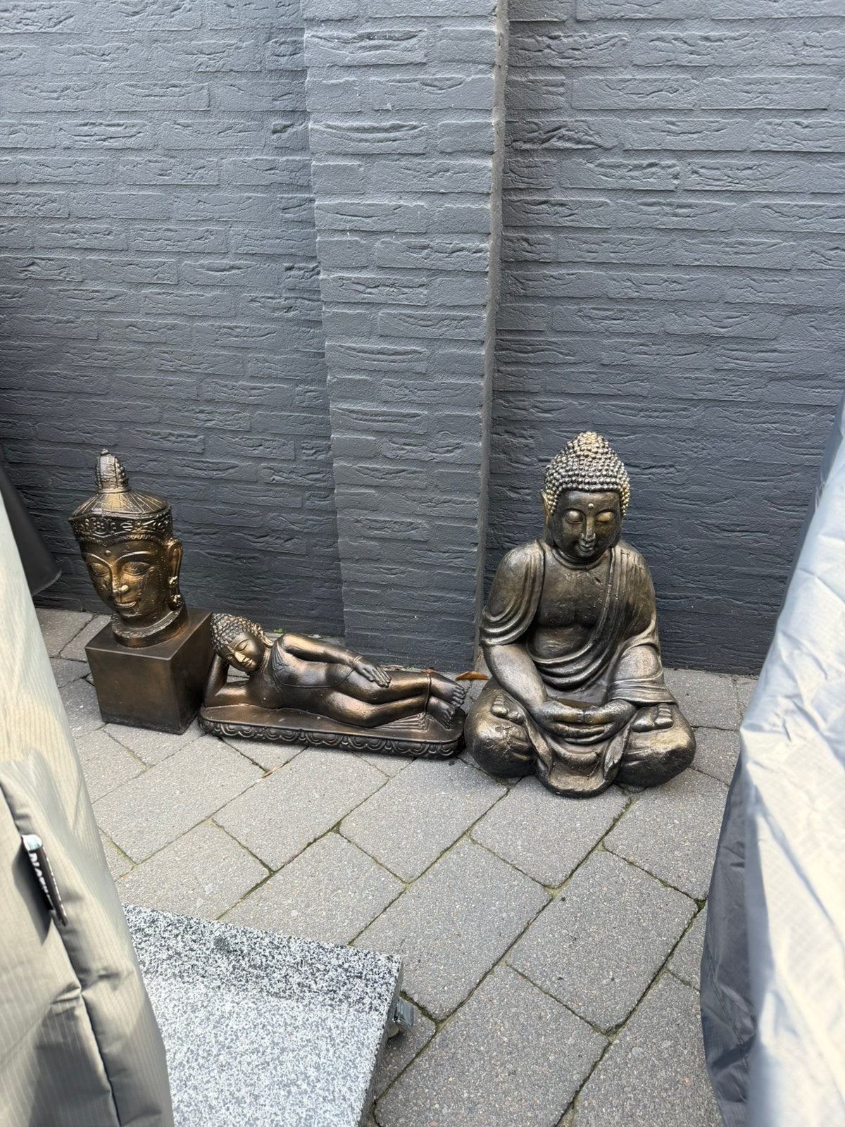3 mooie Boeddha beelden  70 & 60  & 25cm hoog, Huis en Inrichting, Woonaccessoires | Boeddhabeelden, Ophalen, Zo goed als nieuw