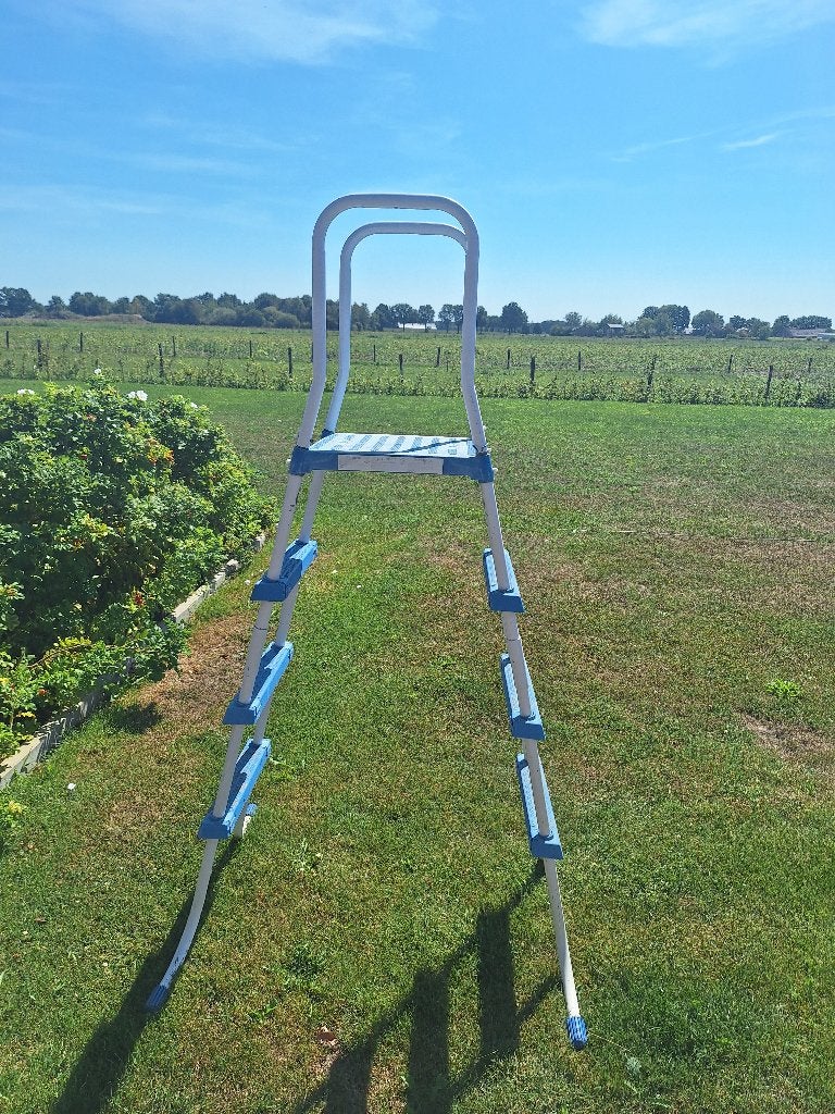 Zwembadtrapje 3 tredes plus plateau, Tuin en Terras, Zwembad-toebehoren, Ophalen, Gebruikt, Ladder