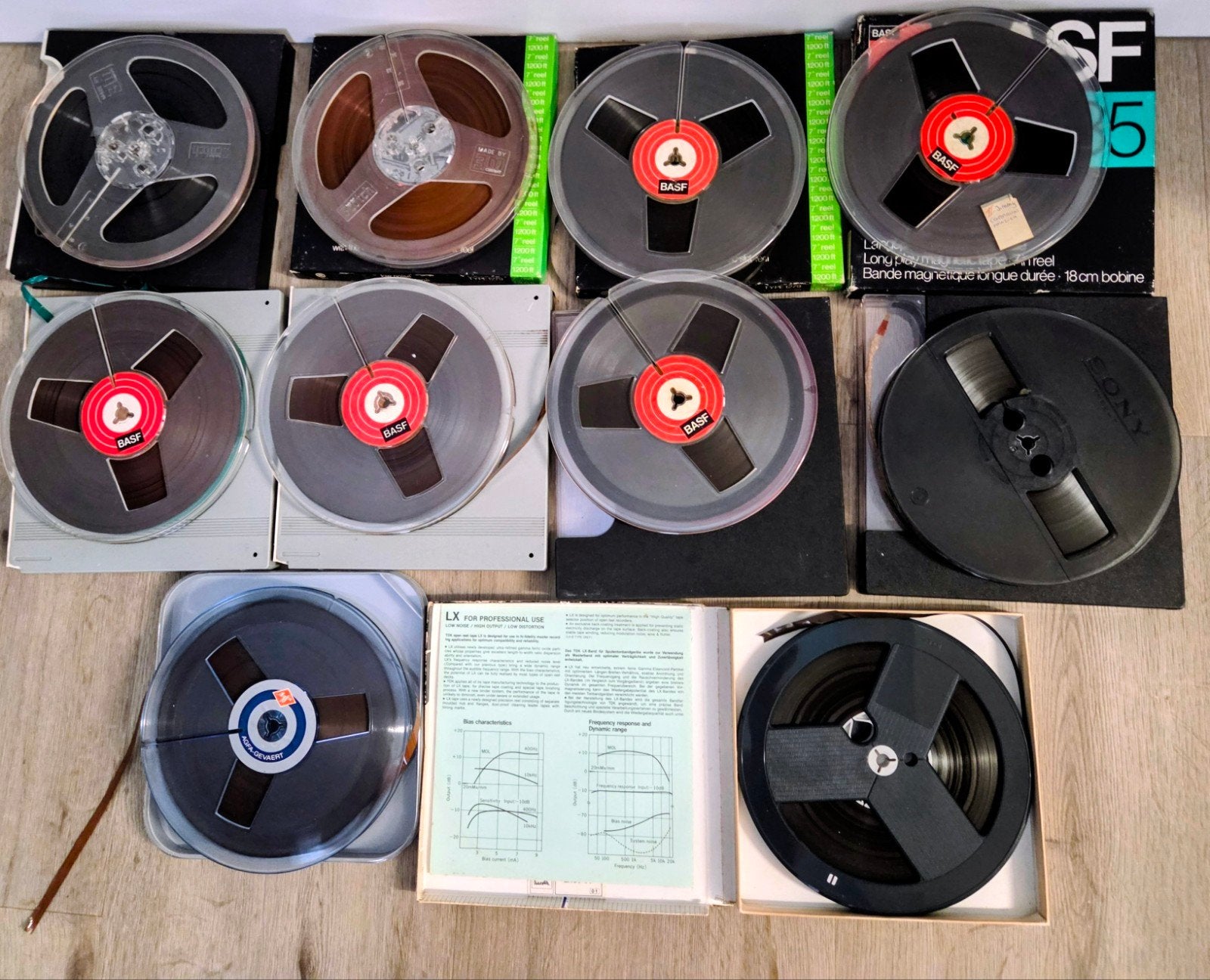 Te Koop.10x bandrecorder banden 18cm., Ophalen of Verzenden