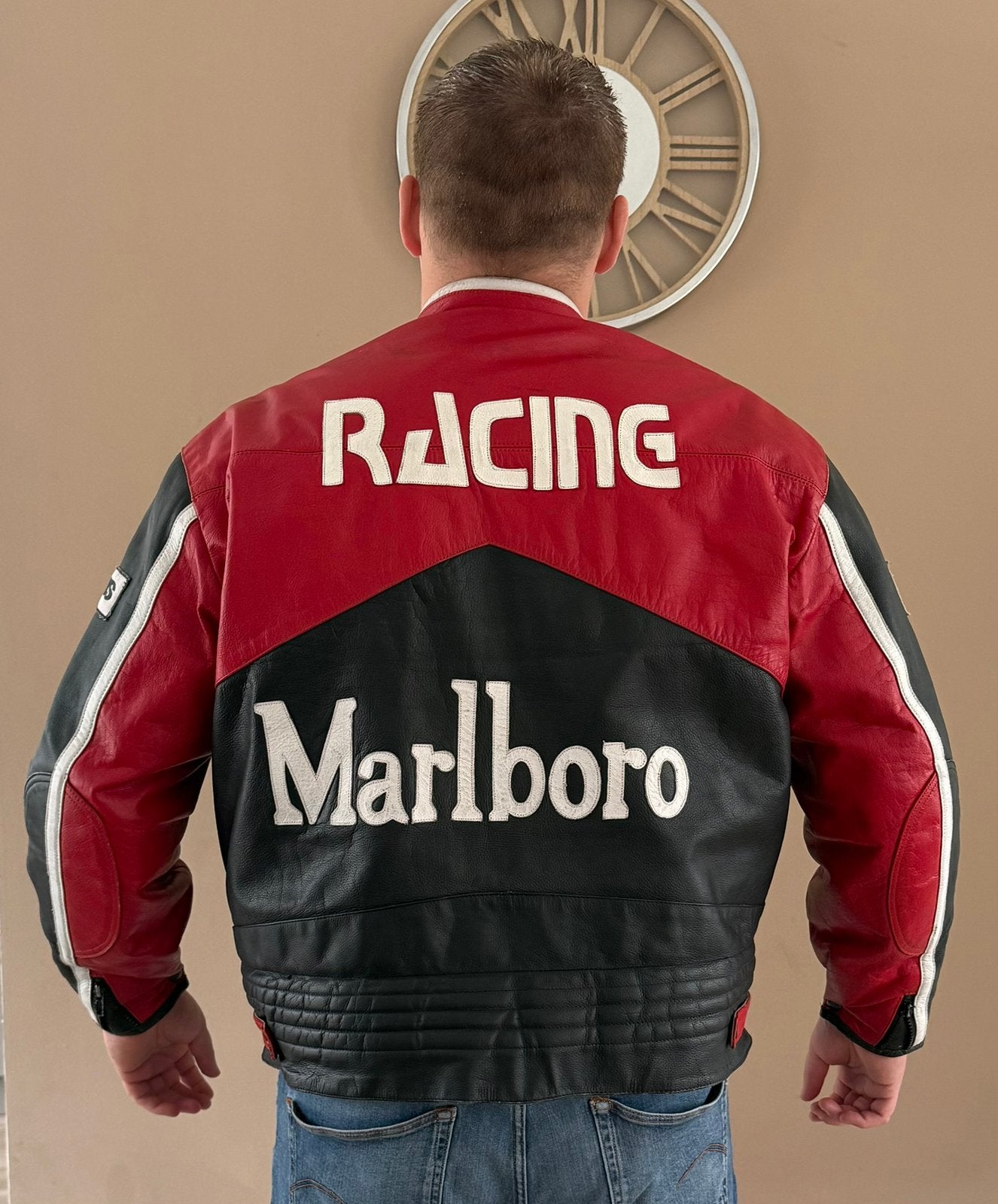 Vintage Marlboro leren motorjas xxxl /xl, Motoren, Ophalen of Verzenden, Tweedehands, Jas | leer