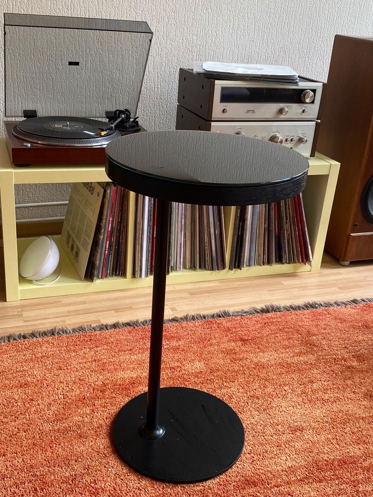 Vintage Ikea bijzettafel (Eva Lilja Löwenhielm design), Ophalen, Minder dan 55 cm, Gebruikt, Rond