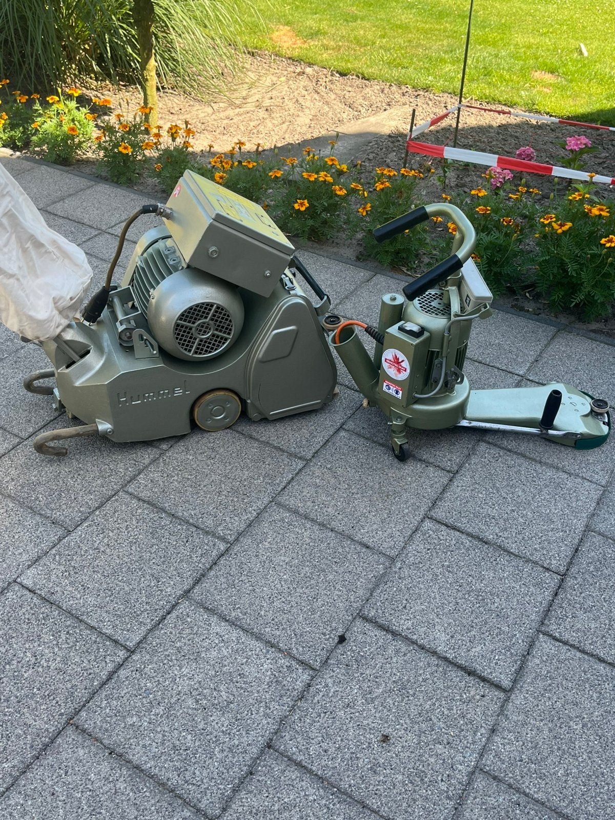 Hummel parket schuurmachine en randmeister kantenmachine, Ophalen, Zo goed als nieuw, 1200 watt of meer, Bandschuurmachine