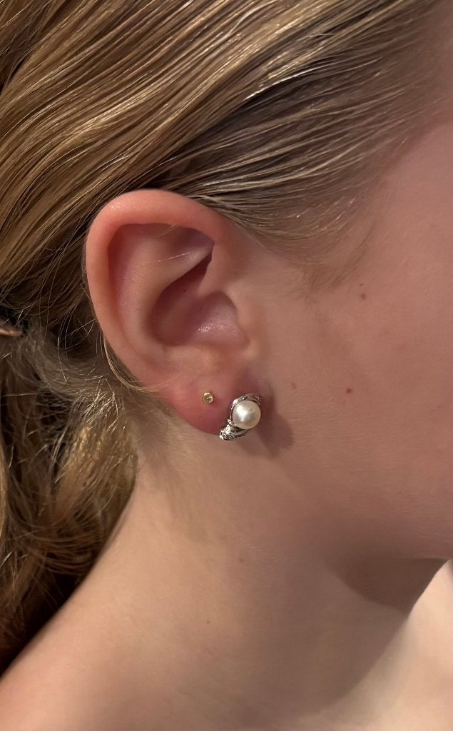 Diamanten akoya parel 18k luxe oorbellen goud dames briljant, Voordeelsieraden, Verzenden, Zo goed als nieuw, Met edelsteen