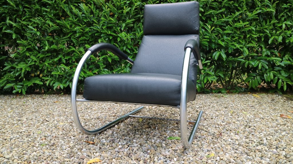 2x Label Speedster leren fauteuils., Ophalen, Design fauteuils, Zo goed als nieuw, 50 tot 75 cm