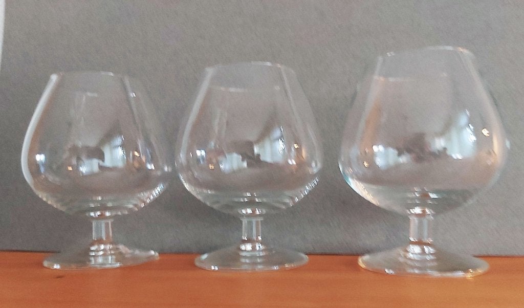 Cognacglazen kristal 3 stuks 240 ml, Ophalen