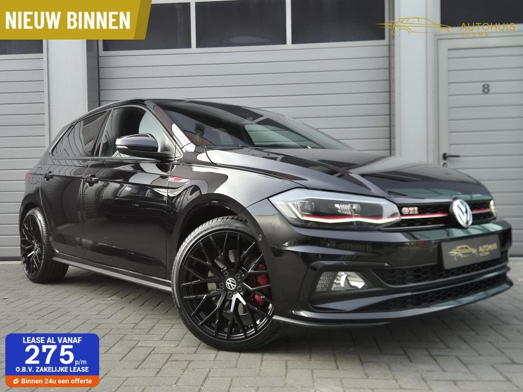 Volkswagen Polo 2.0 TSI GTI 200PK/ACC/Virtual/Led/Sport/Carp, Auto's, Gebruikt, 4 cilinders, Zwart, Leder