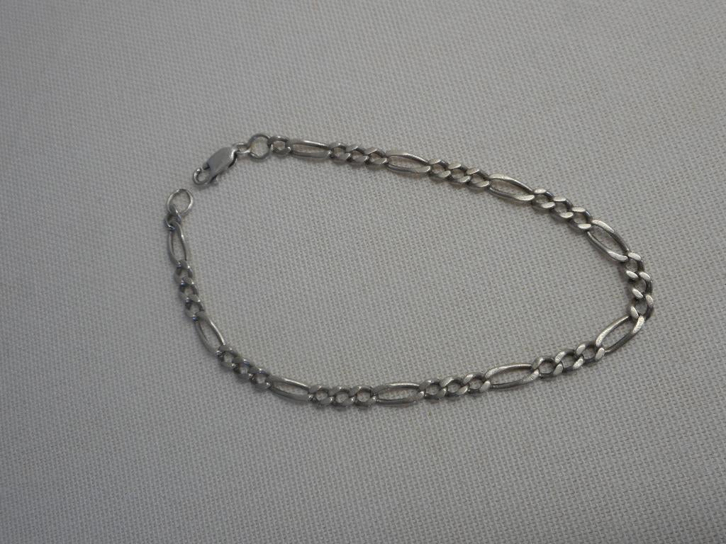 Zilveren schakel armbandje nr.1445, Verzenden, Zo goed als nieuw, Zilver, Zilver