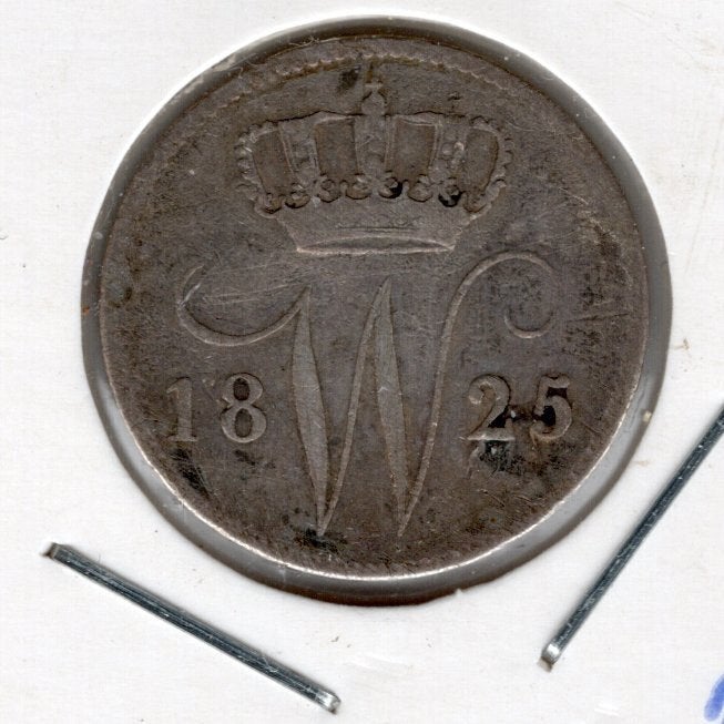 Nederland 25 Cent 1825 U, Postzegels en Munten, Munten | Nederland, Verzenden, Zilver, 25 cent, Koning Willem I