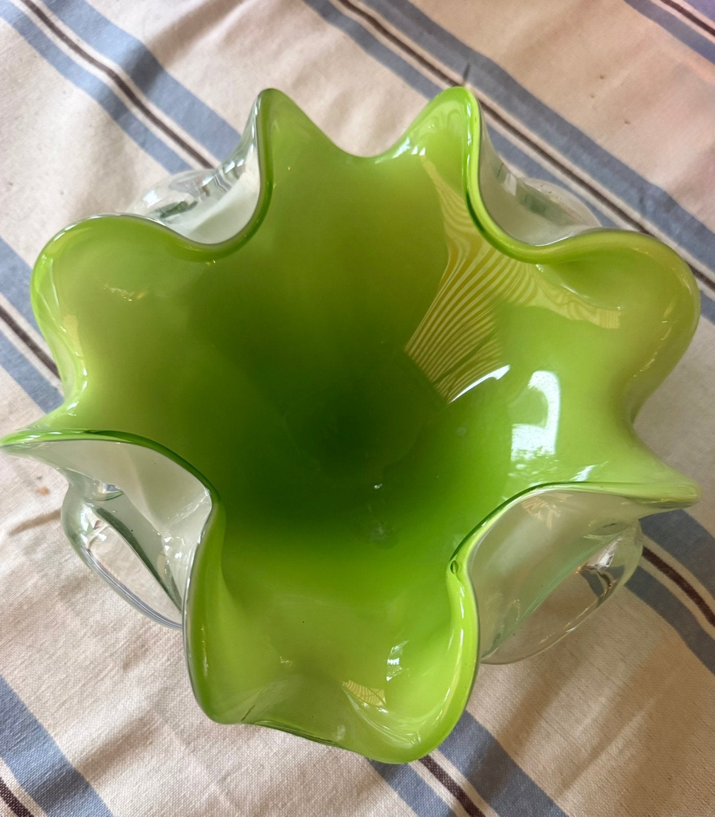 Sommerso glazen schaal 60’s groen, Antiek en Kunst, Verzenden