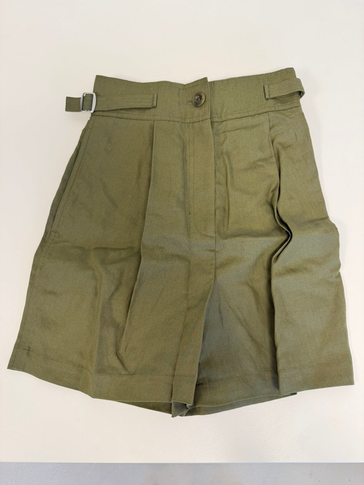 COS Pleated Linen-Blend Utility Shorts Kaki 34-S korte broek, P, Kort, P, P