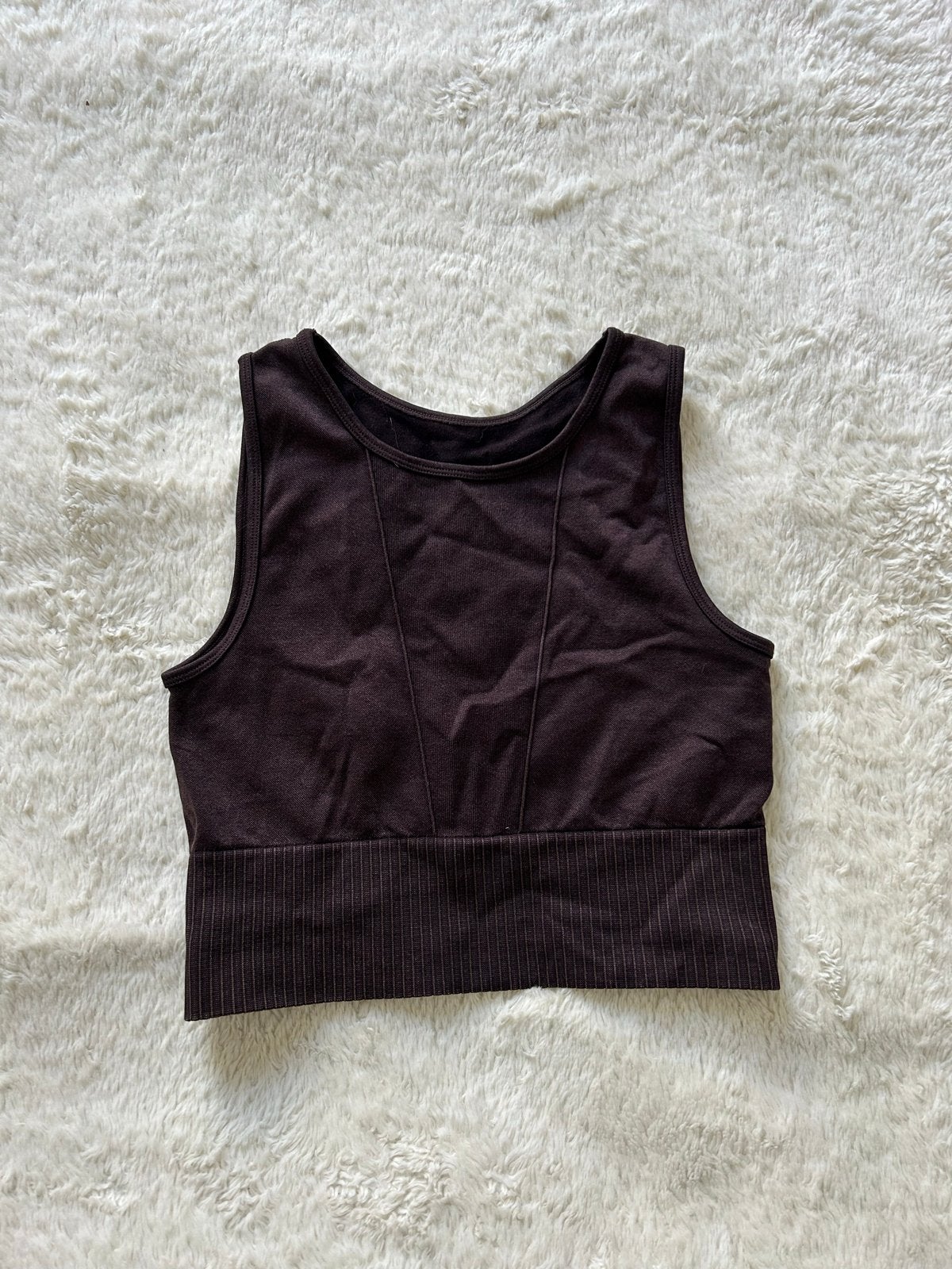 Primark sport Donkerbruine crop top zonder mouwen, Maat 38/40 (M), Bruin, Ophalen of Verzenden, Fitness of Aerobics