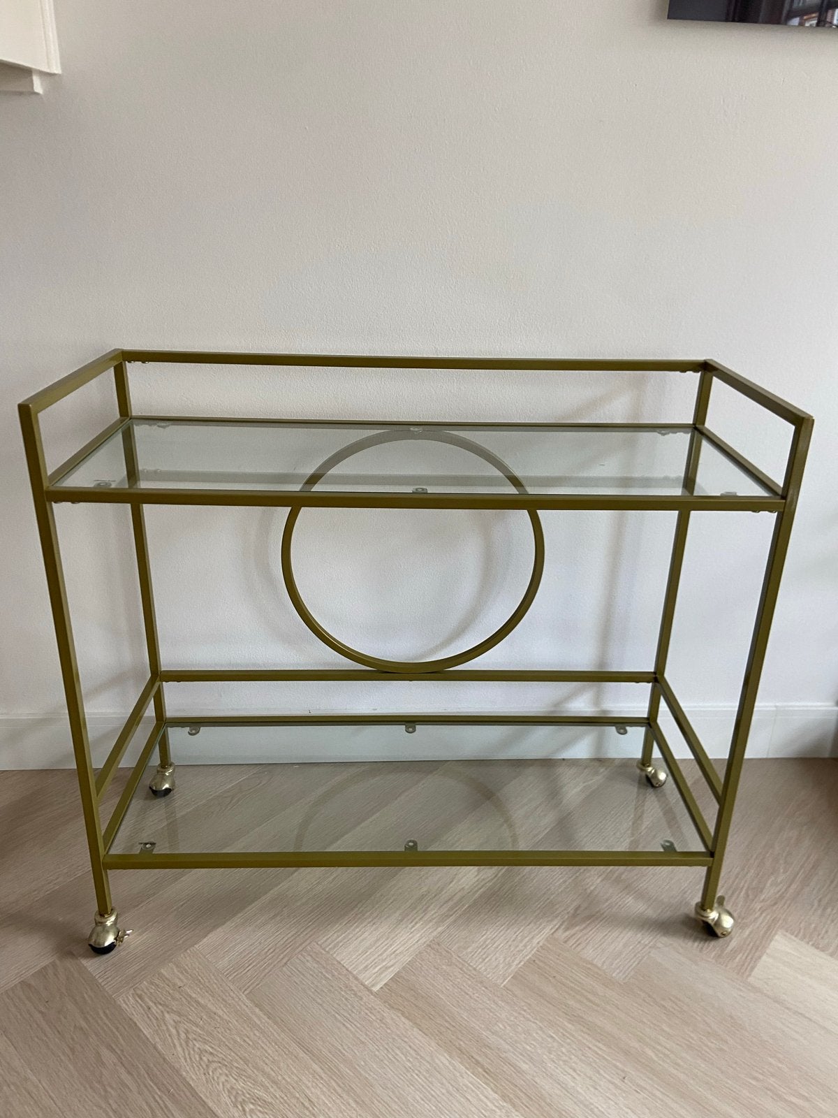 Nieuwe Beliani serveerwagen/barcart met wielen, Ophalen, Nieuw, Goud, Metaal