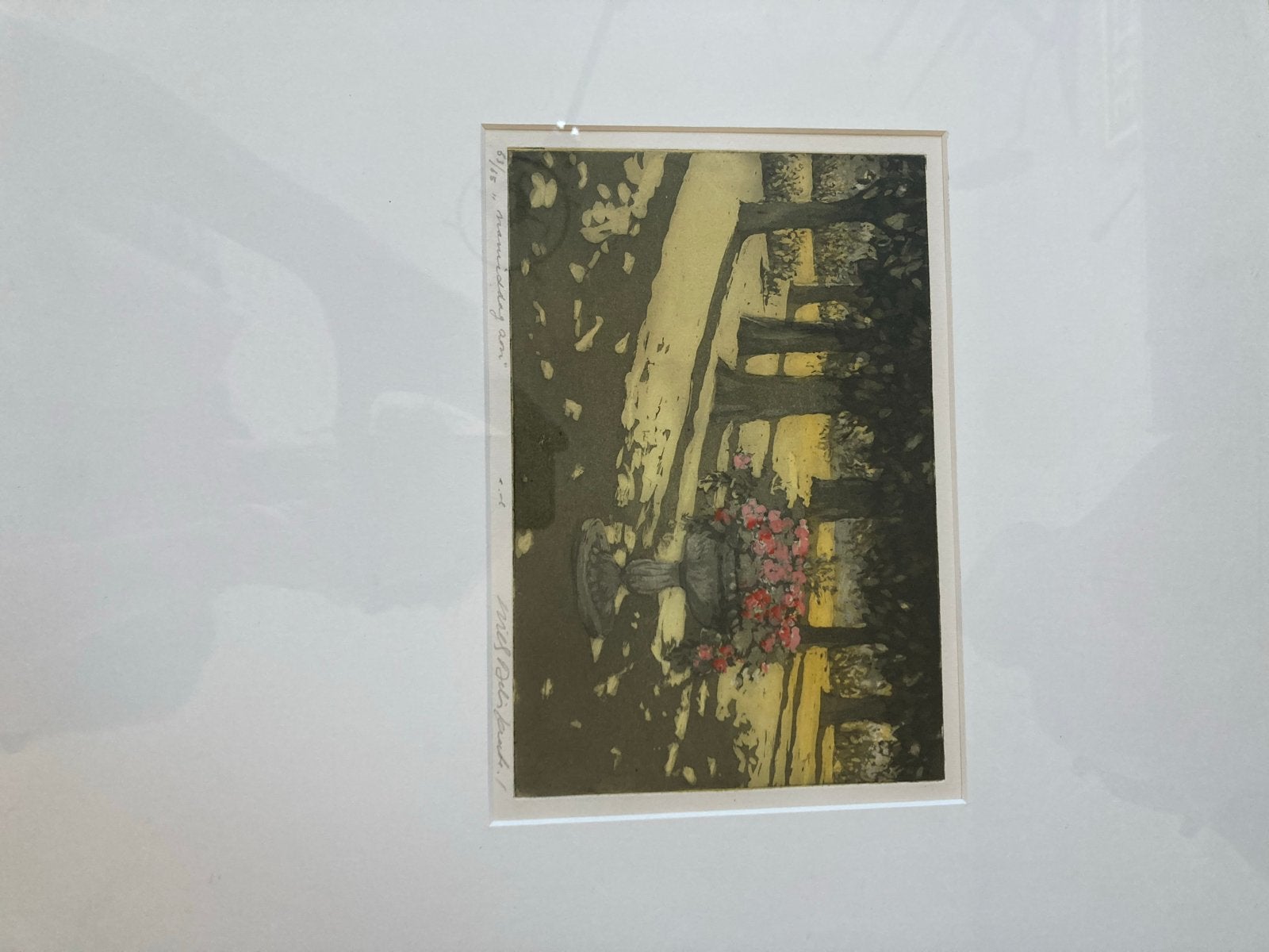 Kleurets "Namiddagzon" van Willy Belinfante, ingelijst, Ophalen, Ingelijst, Landschap, 1950 - 1999