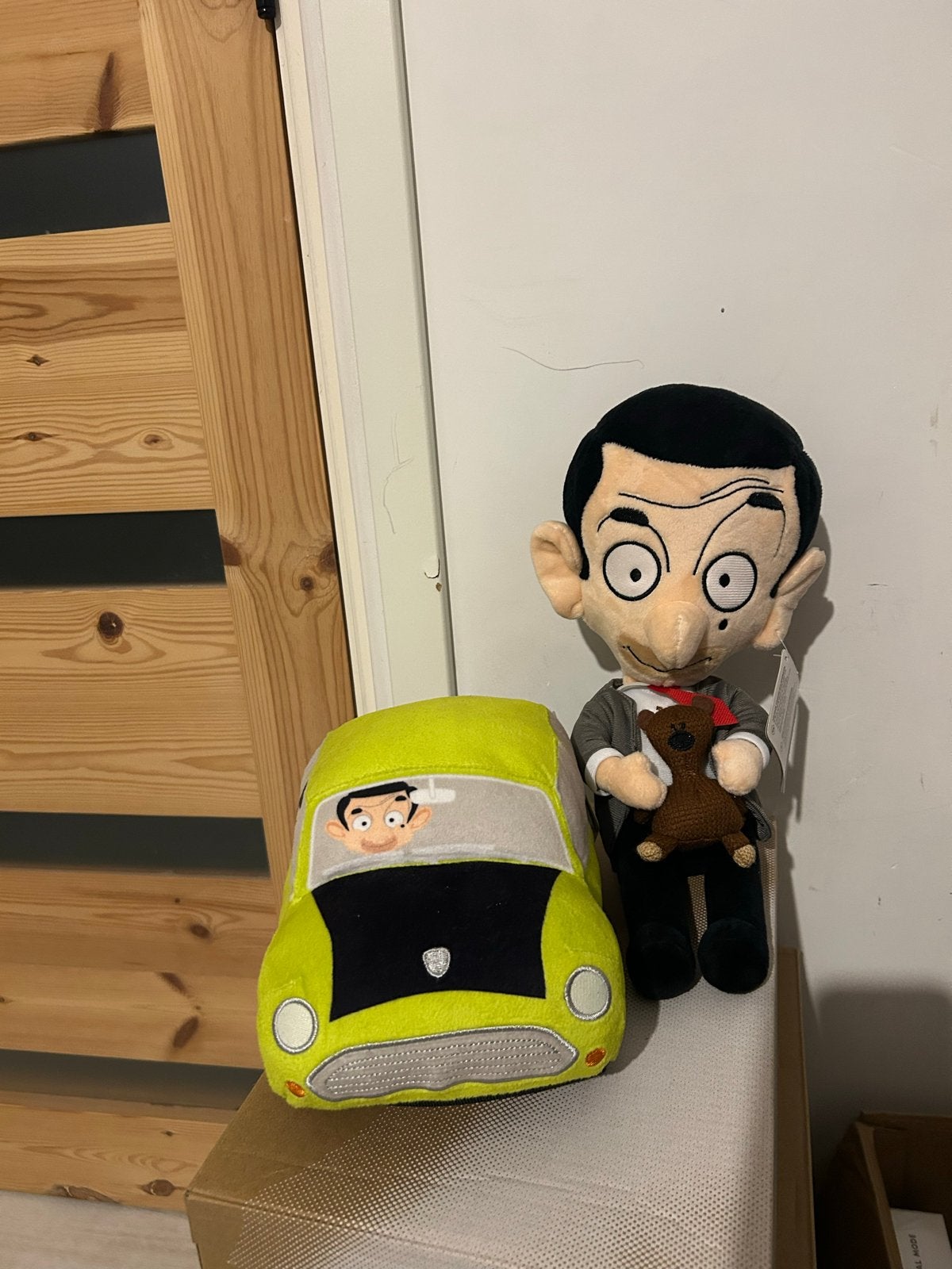 Mr. Bean knuffel met auto en Teddy, Overige merken, Overige typen, Ophalen of Verzenden, Zo goed als nieuw