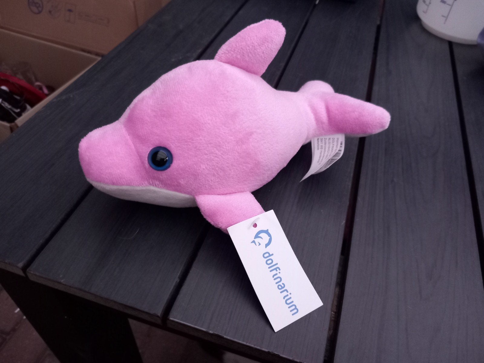 Roze dolfijn knuffel van Dolfinarium, ongeveer 23 cm, Overige merken, Overige typen, Nieuw, Ophalen of Verzenden