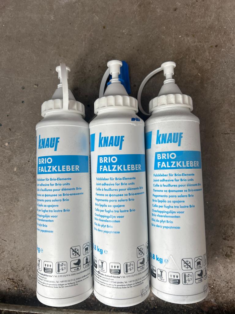 Knauf Brio Falzkleber Lijm - 3 Volle Flessen, Doe-het-zelf en Verbouw, Platen en Panelen, Ophalen of Verzenden, Nieuw