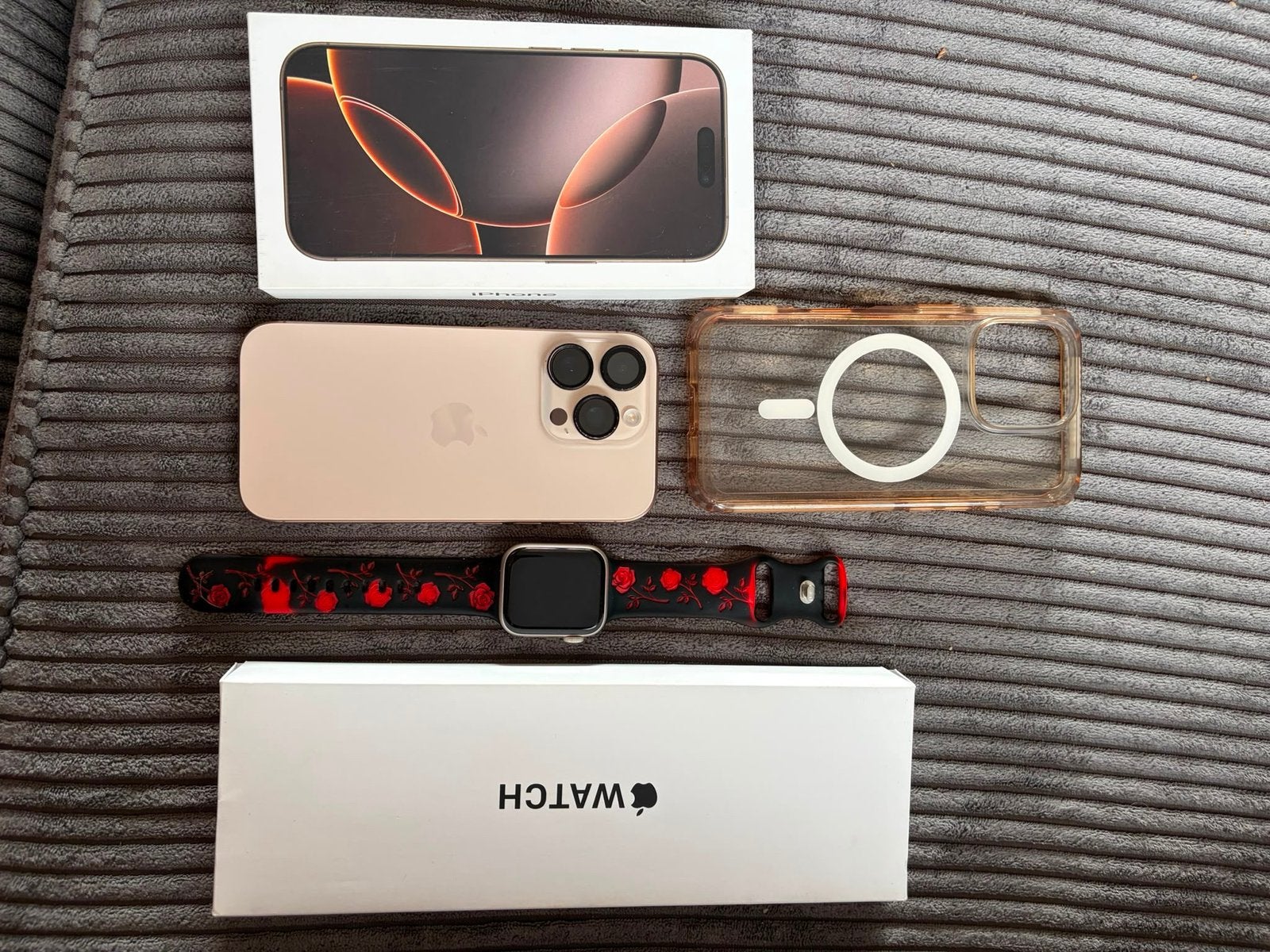 DEAL!! Iphone 16 PRO + Apple watch, Telecommunicatie, Mobiele telefoons | Apple iPhone, 128 GB, Zo goed als nieuw, Roze, 95 %