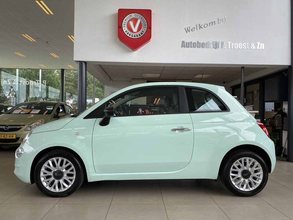 Fiat 500 0.9 TwinAir Turbo Popstar,Airco,Cruiscontrol,Bleuto, Voorwielaandrijving, 12 maanden, Stof, Gebruikt