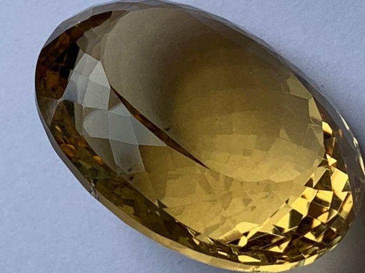 Prachtige zeer grote citrien 110,82 crt met certificaat, Sieraden, Tassen en Uiterlijk, Ophalen of Verzenden, Zo goed als nieuw