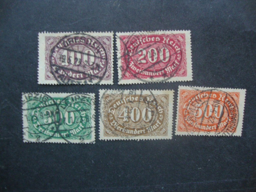 Duitse Rijk serie 219-223 Gestempeld,, Ophalen of Verzenden, Overige periodes, Gestempeld