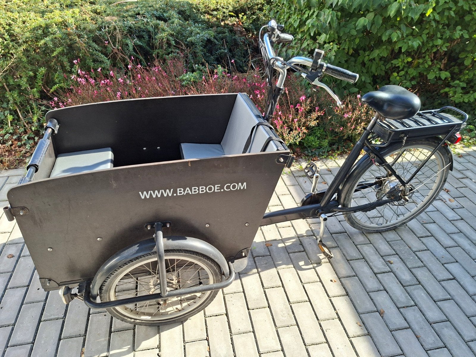 Babboe Big bakfiets met gereviseerde accu en afdekhoes, Fietsen en Brommers, Fietsen | Bakfietsen, Ophalen, Gebruikt, 4 kinderen of meer