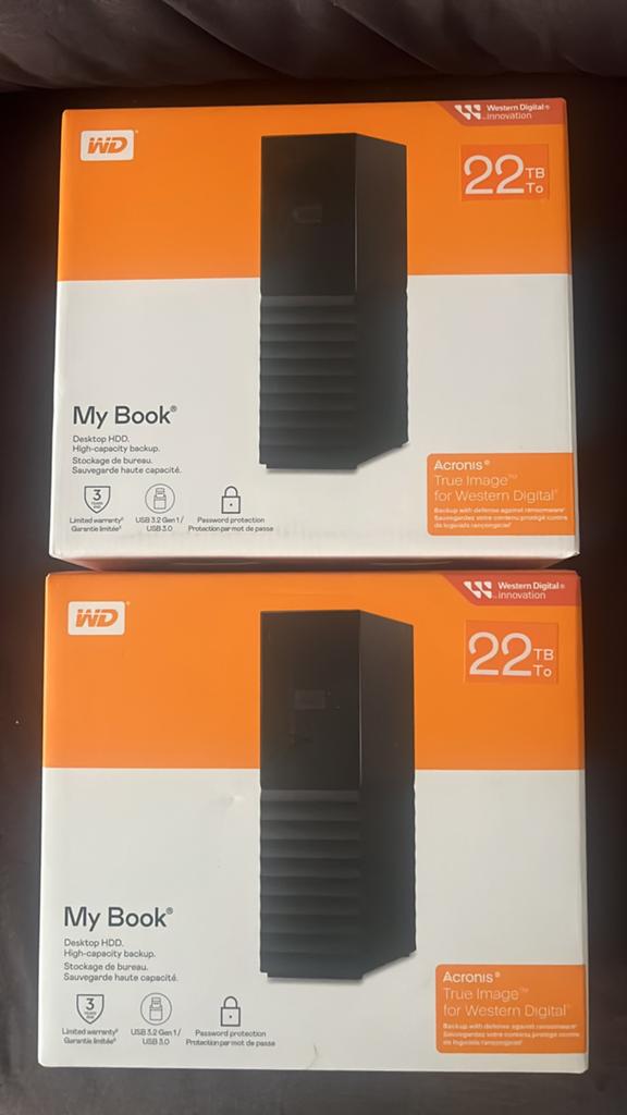Western digital my book extern harde schijf 22 tb, Ophalen of Verzenden, Nieuw, Desktop, USB